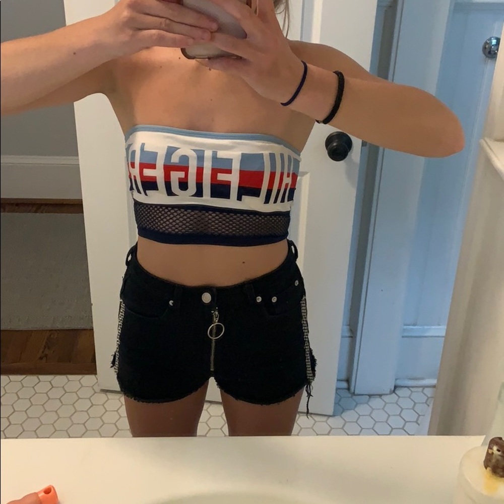 Tommy Hilfiger red white and blue crop top